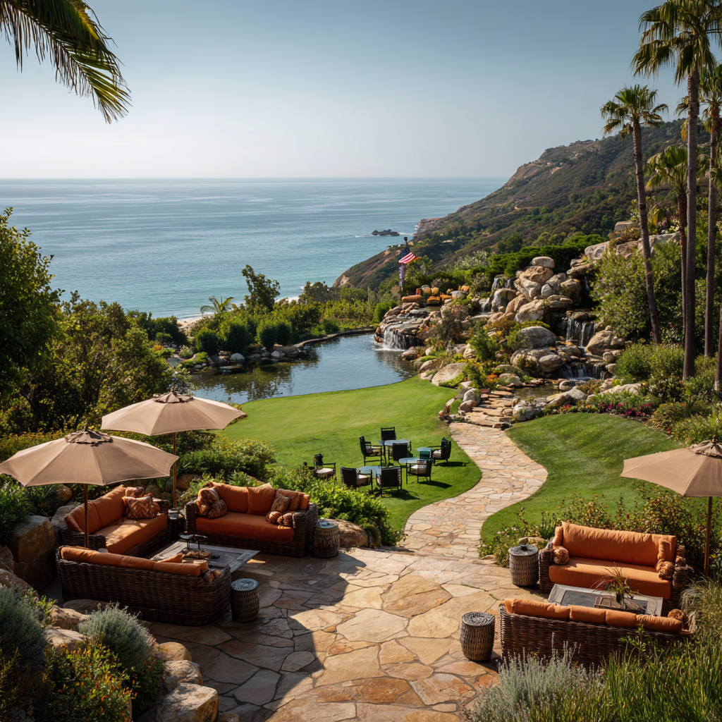 Outdoor therapeutic spaces at CPT Rehab in Ceres, California